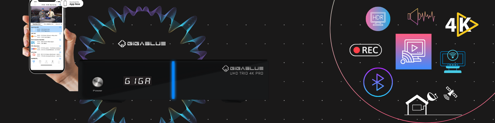 GigaBlue UHD Trio 4K PRO - Combo Tuner, W-LAN 1200Mbps