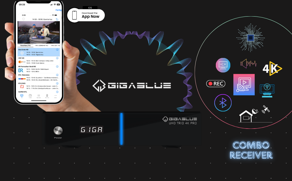 GigaBlue UHD Trio 4K PRO - Combo Tuner, W-LAN 1200Mbps