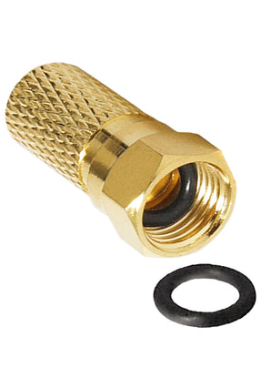 F-Stecker 7mm (10 Stück) Gold mit Gummidichtung