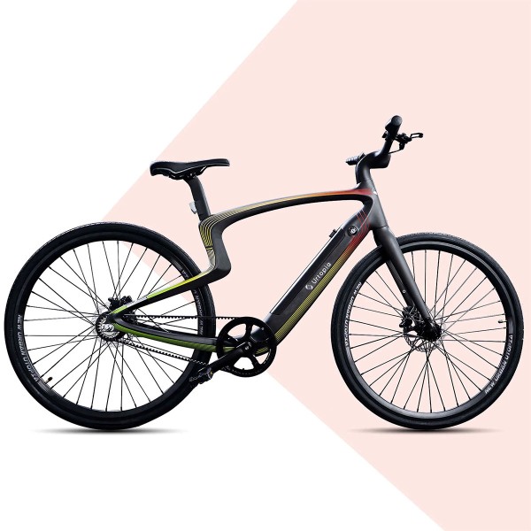 Smartes Carbon E-Bike (Voll Carbon, Smart-Fahrrad, Sprachsteuerung, Navi, App) Rainbow 46cm