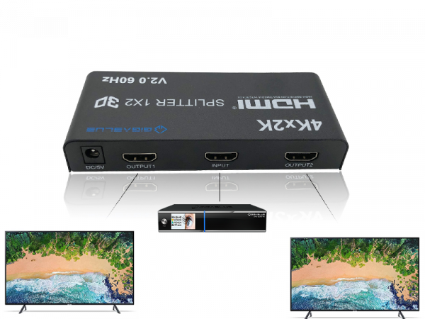 GigaBlue Ultra 4K *HDMI 2.0 HDR* Splitter 1in-2out 4K 60Hz