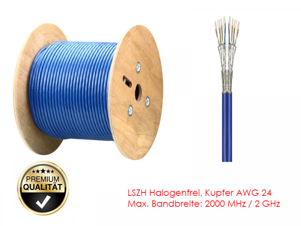 GigaBlue Cat.8 Twin Verlegekabel 100m